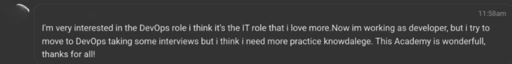 Testimonial: developer moving to DevOps